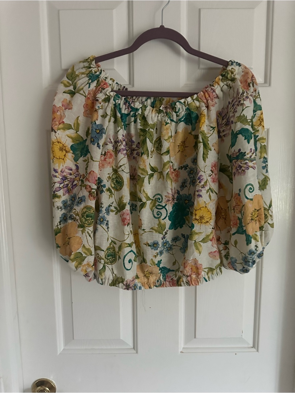 Rachel Zoe Floral Off-Shoulder Maxi Skirt Set in Yellow, Teal and Pink - Picture 4 of 5